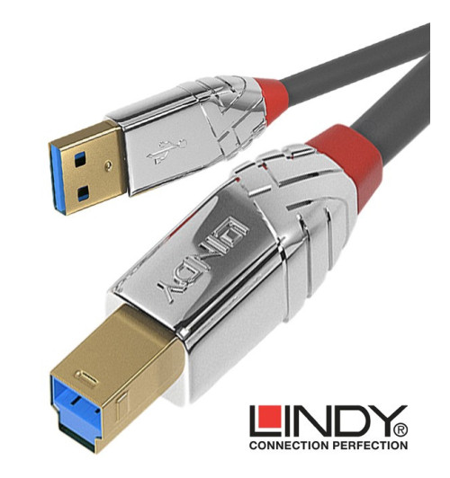 Kabel USB 3.1 A - B Cromo Line Lindy 36664 - 5m