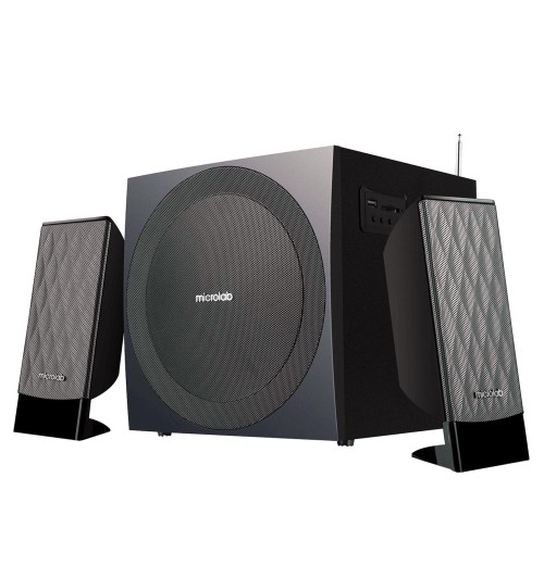 Microlab M-300BT - Zestaw głośników komputerowych 2.1 z Bluetooth i FM