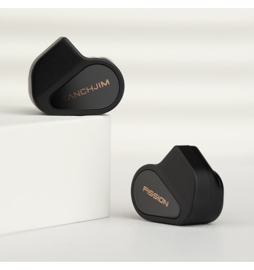 Tanchjim Fission Black - Słuchawki dokanałowe HiFi z wymiennymi wtykami 3.5mm, 4.4mm i USB-C