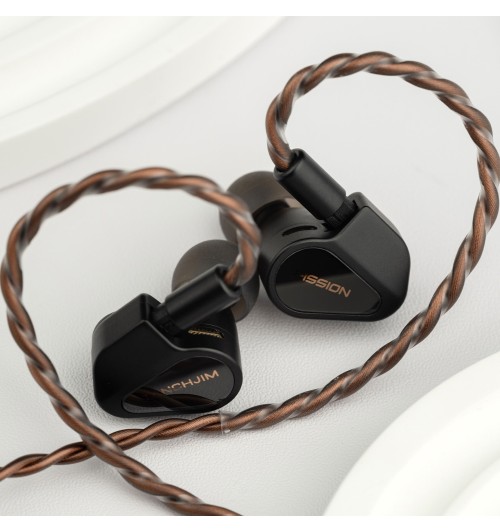 Tanchjim Fission Black - Słuchawki dokanałowe HiFi z wymiennymi wtykami 3.5mm, 4.4mm i USB-C