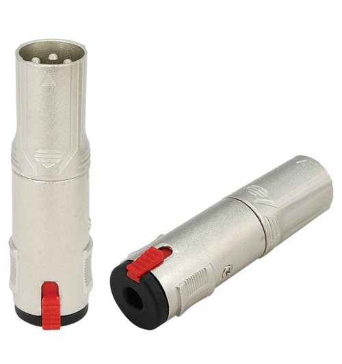 Adapter / przejściówka wtyk XLR męski do Jack 6,3 mm Stereo żeński z blokadą - Roxtone RA3XMJF
