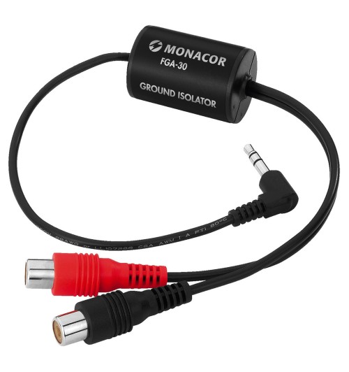 Monacor FGA-30 - Izolator masy 2x RCA - 3.5mm Jack stereo
