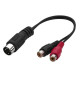 Przejściówka DIN 5 pin - 2 x RCA Monacor ACA-15/3