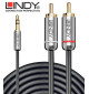 Lindy Cromo Line 35332 – Kabel mini Jack 3.5mm – 2x RCA – 0,5m