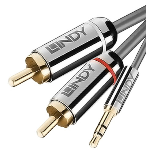 Lindy Cromo Line 35335 – Kabel mini Jack 3.5mm – 2x RCA – 3m