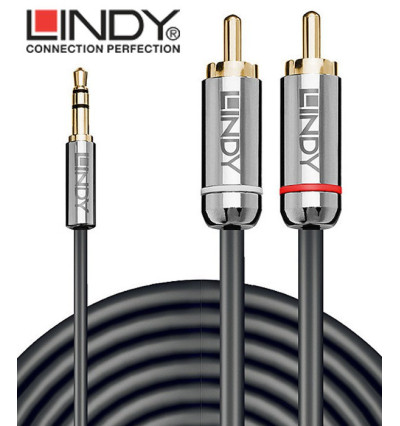 Lindy Cromo Line 35335 – Kabel mini Jack 3.5mm – 2x RCA – 3m