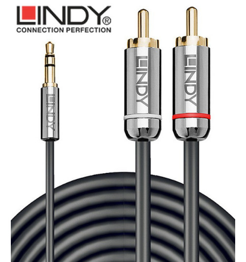 Lindy Cromo Line 35335 – Kabel mini Jack 3.5mm – 2x RCA – 3m