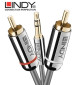 Lindy Cromo Line 35335 – Kabel mini Jack 3.5mm – 2x RCA – 3m