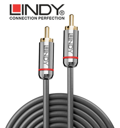 Lindy 35339 Cromo Line – Kabel Coaxial (RCA-RCA) - 1m