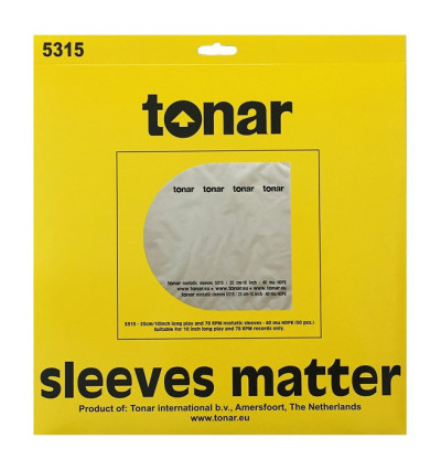 Wewnętrzne koperty do płyt 10” marki Tonar (5315) – 50 sztuk