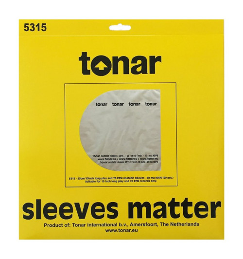 Wewnętrzne koperty do płyt 10” marki Tonar (5315) – 50 sztuk