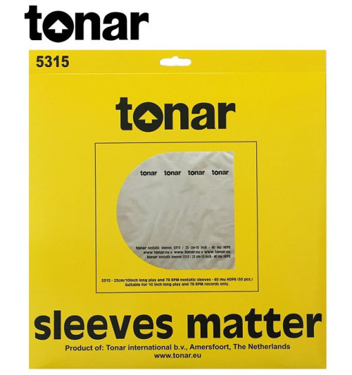 Wewnętrzne koperty do płyt 10” marki Tonar (5315) – 50 sztuk