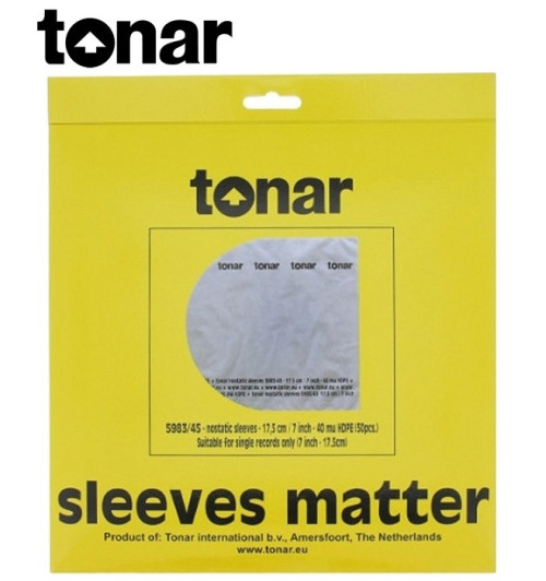 Wewnętrzne koperty do płyt 7” marki Tonar (5983) – 50 sztuk