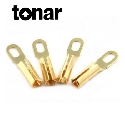 Pozłacane końcówki do okablowania gramofonowego Tonar - komplet 4 szt.