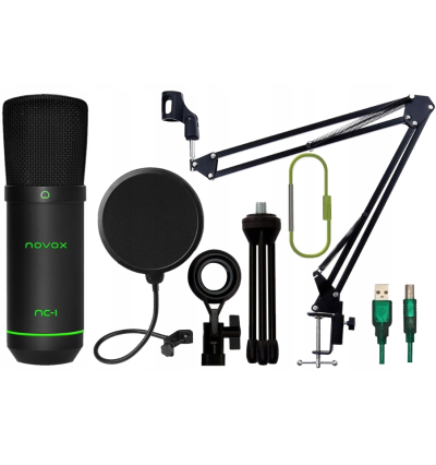 Novox NC-1 GAME Mikrofon + Statyw + Pop Filtr