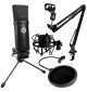 SAIBU MU-1 - Mikrofon pojemnościowy USB + Uchwyt/statyw biurkowy + POP Filtr + Kosz antywibracyjny