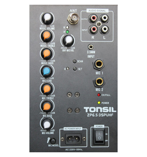 Tonsil ZP 6.5 DSPUHF - Aktywna kolumna mobilna 60W + mikrofon bezprzewodowy