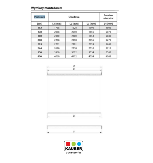 Ekran elektryczny Kauber Econo Electric 203 x 152 cm 4:3