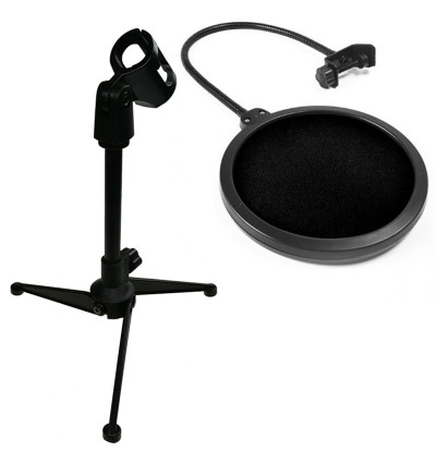 Pop Filtr Mikrofonowy PS1 + Statyw tripod KH12 - Zestaw SAIBU