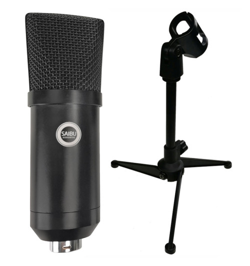SAIBU MU-1 - Studyjny mikrofon pojemnościowy USB + Statyw/tripod KH12