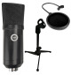 SAIBU MU-1 - Studyjny mikrofon pojemnościowy USB + Statyw/tripod KH12 + Pop Filtr Mikrofonowy PS1
