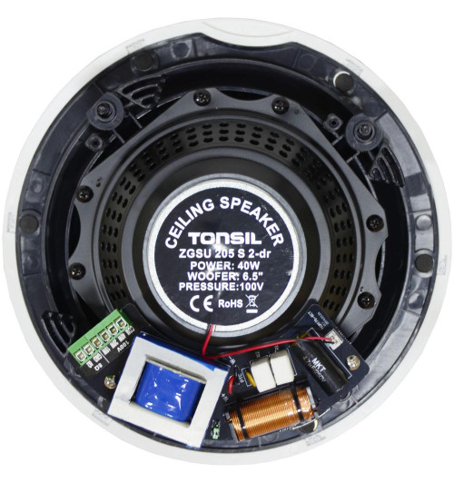 Tonsil ZGSU 205 S 30W / 100V 8 Ohm – Dwudrożny głośnik sufitowy wewnętrzny