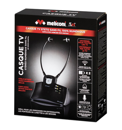 Meliconi HP Steto Digital - Bezprzewodowe słuchawki dokanałowe do telewizora