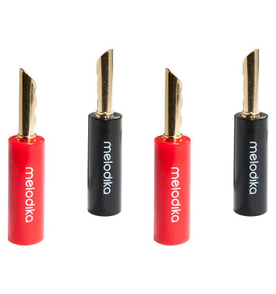 Melodika MDBFA4 - Pozłacane wtyki bananowe BFA / Camcon komplet 4 sztuki