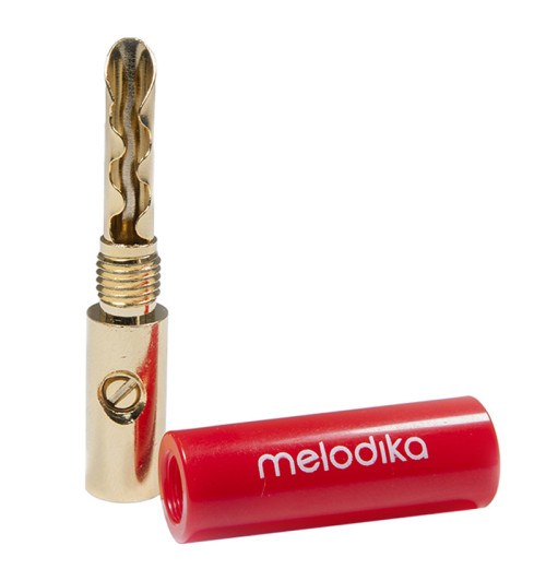 Melodika MDBFA4 - Pozłacane wtyki bananowe BFA / Camcon komplet 4 sztuki