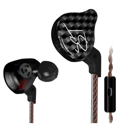 KZ ZST - Hybrydowe słuchawki dokanałowe IEM z mikrofonem