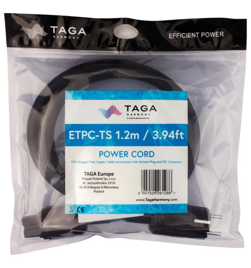 Taga Harmony ETPC-TS – Przewód zasilający 1,2m Schuko-IEC