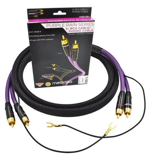 Kabel gramofonowy 2xRCA Phono Melodika MDPH07 - 0.75m