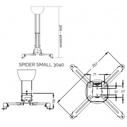 Uchwyt sufitowy do projektora Suprema SPIDER SMALL 3040