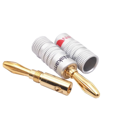 NAKAMICHI A02 - Wtyk głośnikowy bananowy sprężynka 4 szt.