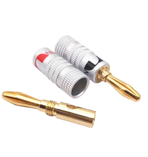 NAKAMICHI A02 - Wtyk głośnikowy bananowy sprężynka 4 szt.