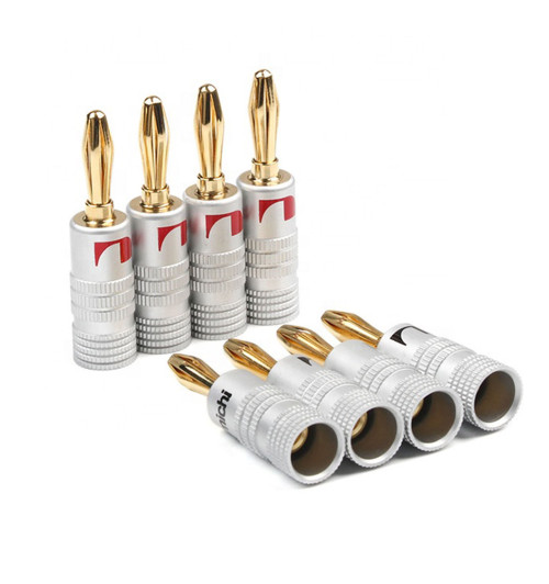 NAKAMICHI A02 - Wtyk głośnikowy bananowy sprężynka 4 szt.