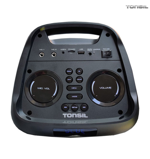 Tonsil PartyDance 800 – Imprezowy głośnik bezprzewodowy Bluetooth LED z 2 mikrofonami do karaoke