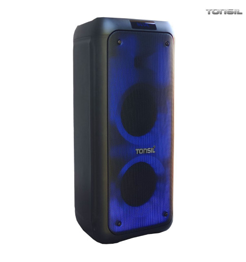 Tonsil PartyDance 800 – Imprezowy głośnik bezprzewodowy Bluetooth LED z 2 mikrofonami do karaoke