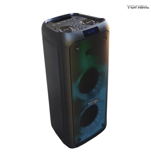 Tonsil PartyDance 800 – Imprezowy głośnik bezprzewodowy Bluetooth LED z 2 mikrofonami do karaoke