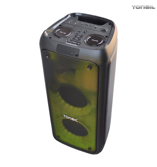 Tonsil PartyDance 800 – Imprezowy głośnik bezprzewodowy Bluetooth LED z 2 mikrofonami do karaoke