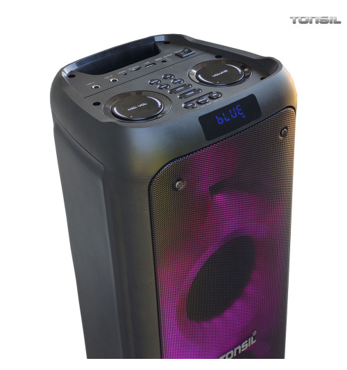 Tonsil PartyDance 800 – Imprezowy głośnik bezprzewodowy Bluetooth LED z 2 mikrofonami do karaoke