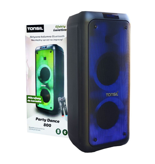 copy of Tonsil PartyDance 800 – Imprezowy głośnik bezprzewodowy Bluetooth LED z 2 mikrofonami do karaoke