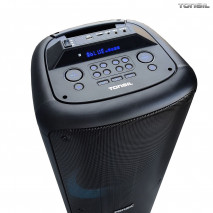 Tonsil PartyDance 1200 – Imprezowy głośnik bezprzewodowy Bluetooth LED z 2 mikrofonami do karaoke