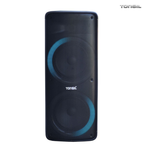 Tonsil PartyDance 1200 – Imprezowy głośnik bezprzewodowy Bluetooth LED z 2 mikrofonami do karaoke