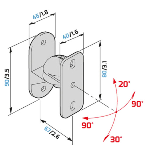 Meliconi Sound 50 - Uchwyty ścienne do głośników (para)