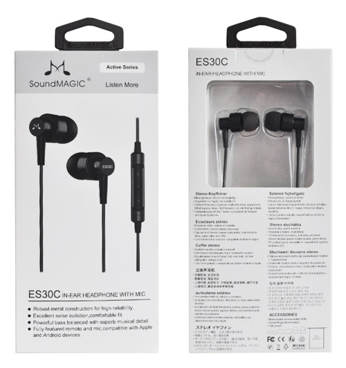 SoundMagic ES30C - Słuchawki dokanałowe z pilotem i mikrofonem