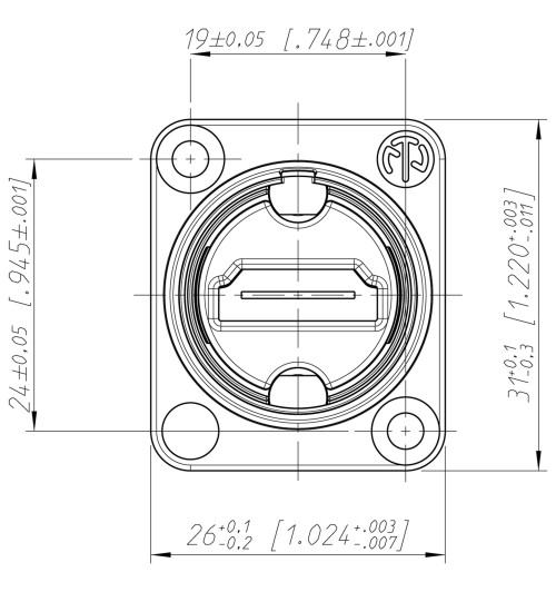 Złącze gniazdo HDMI 2.0 panelowe D - Neutrik NAHDMI-W-B