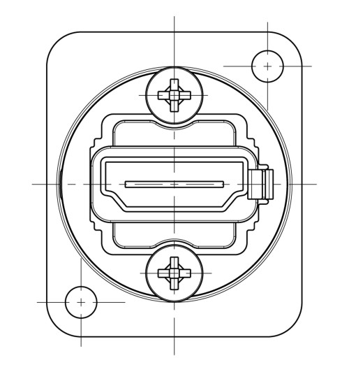 Złącze gniazdo HDMI 2.0 panelowe D - Neutrik NAHDMI-W-B