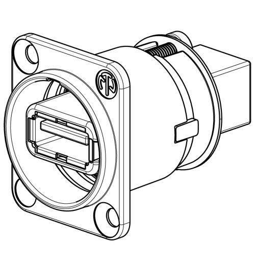 Złącze gniazdo USB 2.0 panelowe D - Neutrik NAUSB-W