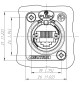 Złącze gniazdo EtherCON CAT 5 / RJ45 panelowe D - Neutrik NE8FDP-B